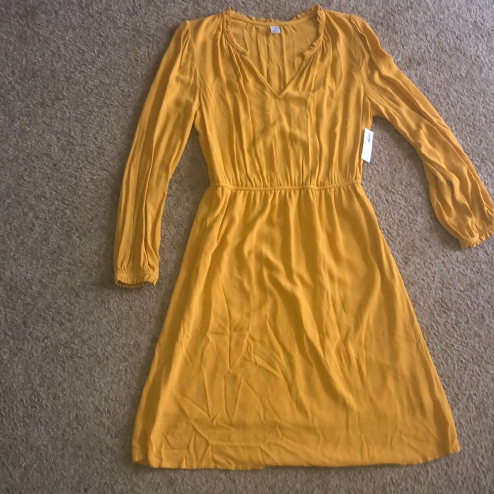 Mustard yellow, brand new, dress.